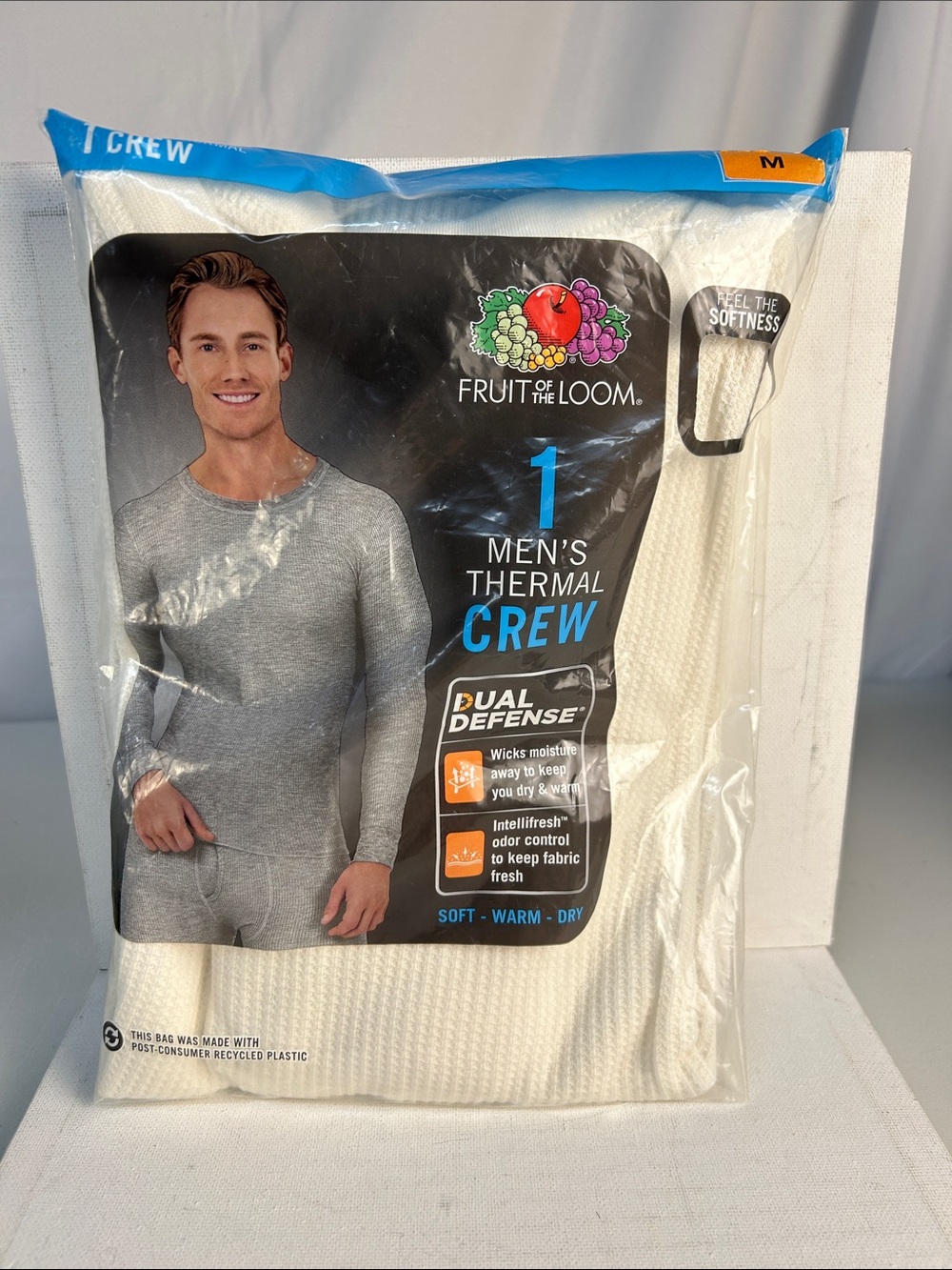 Fruit of the Loom Men’s White Thermal Crew Shirt